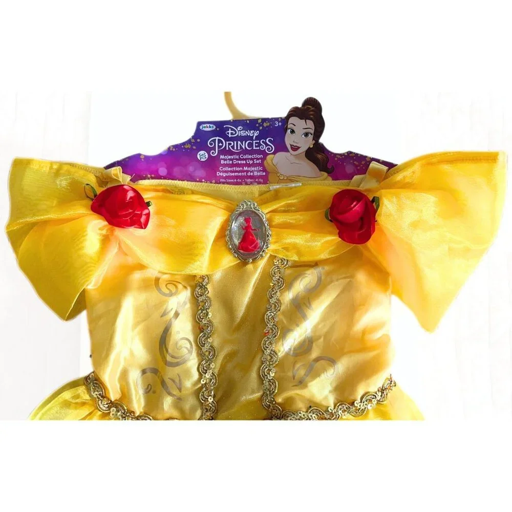 DISNEY Princess Belle Majestic Costume Dress with Bracelet and Gloves Age 3+ NEW - Picture 6 of 8